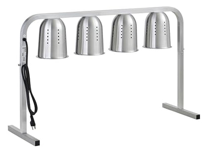 Kratos Commercial Food Warmer, Freestanding Heat Lamp with Four Bulbs, Adjustable Height, Silver, 120V, 1000W (31M-008) - size: 4 Bulb-Silver