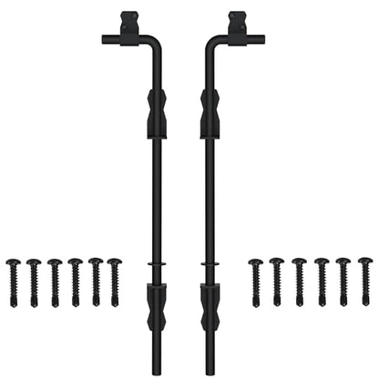 Sdstone 18 Inch Heavy Duty Cane Bolt Gate Drop Rod,Gate Ground Latch Hardware for Wooden Fences,Metal Gates Doors Stopper for Gate Ground (Black Finish,2 Pack) - size: 18-Inch-2Pack