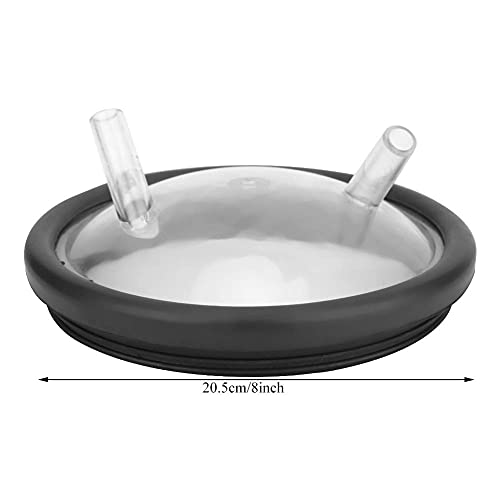 Food Grade Transparent Milk Bucket Lid with 2 Openings & Silicone Gasket, Plastic Replacement Lid Fits 25–30 L Milking Machine Buckets, Dishwasher Safe