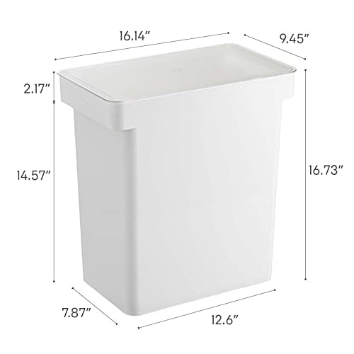 YAMAZAKI Home Tower Airtight Pet Food Storage Container - Cat And Dog Food Holder Bin With Transparent Lid And Handle - Extra Large - Polypropylene - 6.6 Gallons, 25 Liters - color: White, size: Extra Large