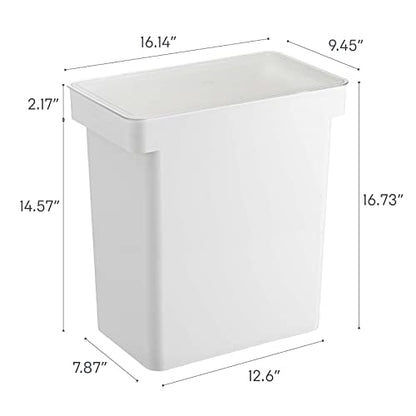 YAMAZAKI Home Tower Airtight Pet Food Storage Container - Cat And Dog Food Holder Bin With Transparent Lid And Handle - Extra Large - Polypropylene - 6.6 Gallons, 25 Liters - color: White, size: Extra Large