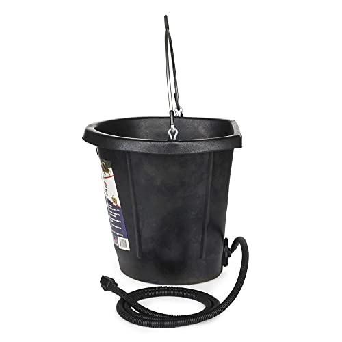Farm Innovators FB-80R Rubber 3 Gallon Flat Back Heated Bucket with Metal Handle, Built in Thermostat, and Concealed Heating Element, 70 Watt - color: 3 Gallon, size: Single