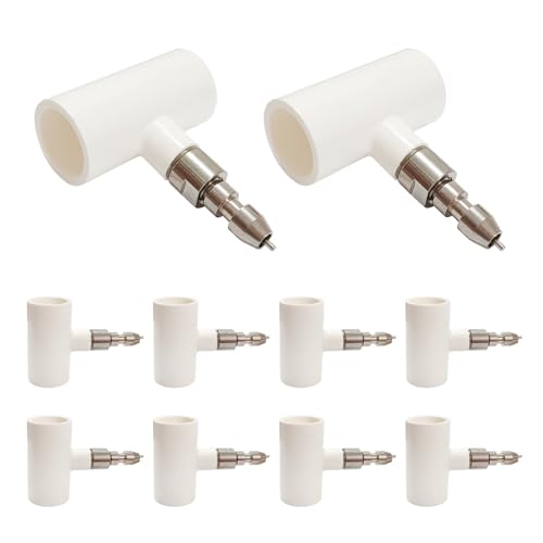 Stainless Steel Automatic Water Nipple System Kit with 1/2 Inch PVC Tee for Rabbits, Bunnies, Mouse(10pcs) - color: White-Flat mouth