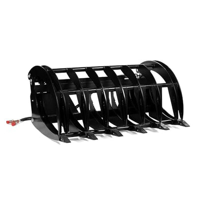 Titan Attachments 72" Extreme Root Grapple Rake Attachment, Universal Quick Tach Connection, Twin 3,000 PSI Cylinders, Replaceable Forged Steel Teeth, Tractor Accessories - style: 72 in.