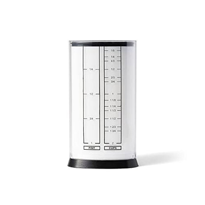 KitchenArt 2 Cup Tri Adjust A-Cup, Easy Pour Measuring Cup, 3.25x3.25x6", Black/White - size: 2 Cup