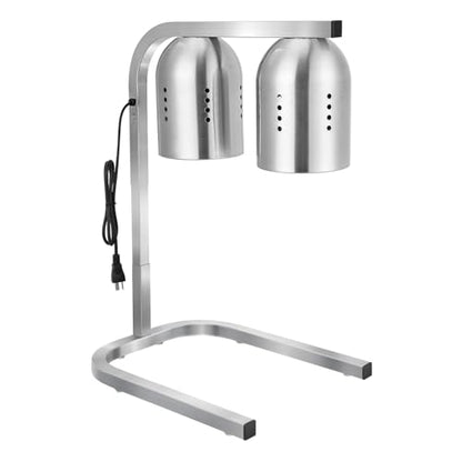 VEVOR Food Heat Lamp, 500W Bulbs, Commercial Food Warmer Light, Electric Stainless Steel French Fry Heating Lamp, Free-Standing, Catering Food Warming Equipment for Kitchen Buffet Restaurant, Silver