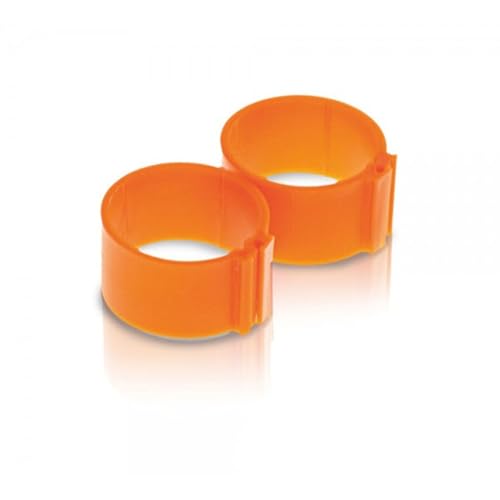 Hatching Time Poultry Leg Bands 6 mm Orange Pack of 25 with Zip Connection for Chickens Quail Small Birds and Backyard Flock Identification - color: Orange, size: 6 mm