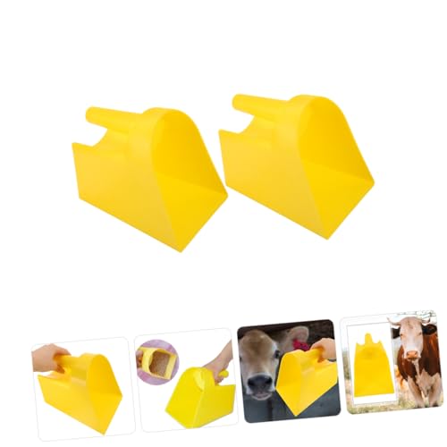 Totority 2pcs Plastic Feed Scoop Farm Tool Large Livestock Feeder Poultry Scoop Chicken Coop Feeder Ergonomic Handle