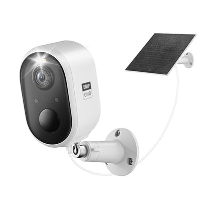 Solar Security Camera Outdoor Wireless, 5MP(3K) Color Night Vision, Battery Powered PIR Motion Detection,2.4GHz WiFi Cameras for Home Surveillance, Light and Sound Alarm, 2-Way Audio, Waterproof - style: 5MP 1 pack