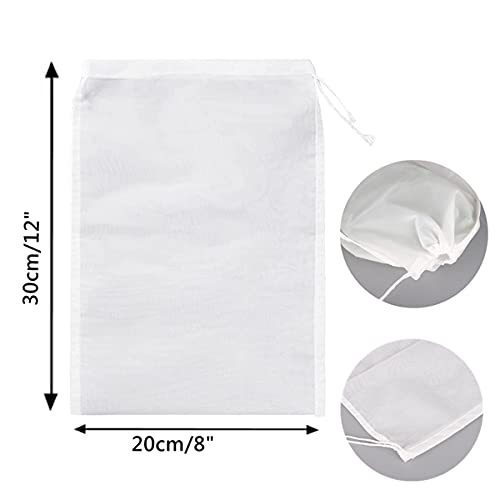 3-Pack Nut Milk Bags - Reusable Nylon Food Strainers, Multi-use Yogurt & Coffee Filters (8"x12") - size: 8"x12"