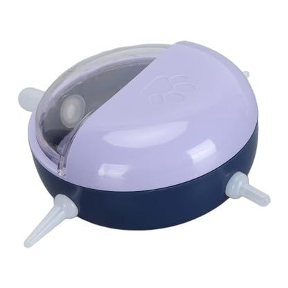 Semme Pet Milk Bowl with 5 Nipples Breathing Device for Kittens Puppies Small Animals Safe Feeder with Lid (Purple) - color: Purple