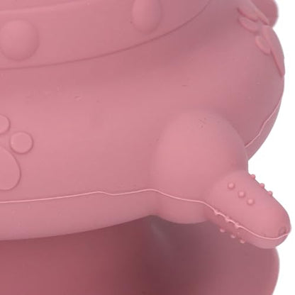 Silicone Puppy Milk Feeder 4 Nipples Small Puppy Nursing Station, Puppy Bottles Simulates Mother's Milk, Feeding Multiple Young Animals, Suitable for Pet Owners - color: Pink