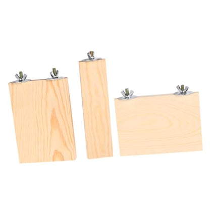 POPETPOP 3pcs Parrot Wood Platform Perches for Bird Cage Branch Stand for Animals Encourages Exercise and Coordination for Hamsters Mice and Parrots