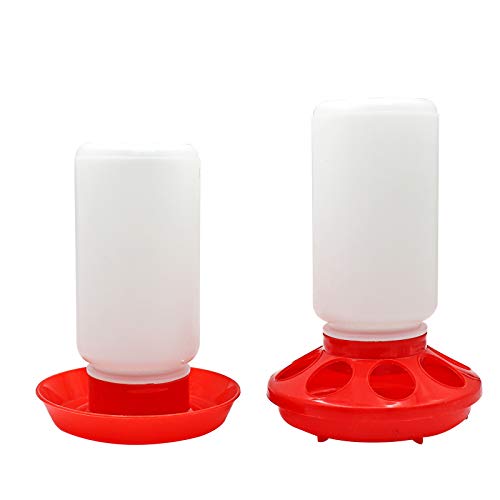 2-in-1 Chick Starter Set, 0.3Gal Chick Feeder and Waterer Kit for Baby Chicken Duck Brooder Duck Feeder Quail Feeder Chicken Feeder and Waterer Set
