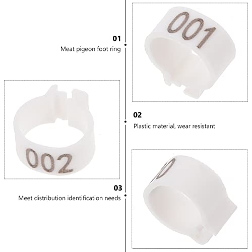 Happyyami 100pcs Pigeon Foot Bands Leg for Bird Identification Design for Racing Pigeons Parakeets and More - color: White