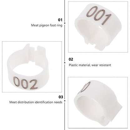 Happyyami 100pcs Pigeon Foot Bands Leg for Bird Identification Design for Racing Pigeons Parakeets and More - color: White