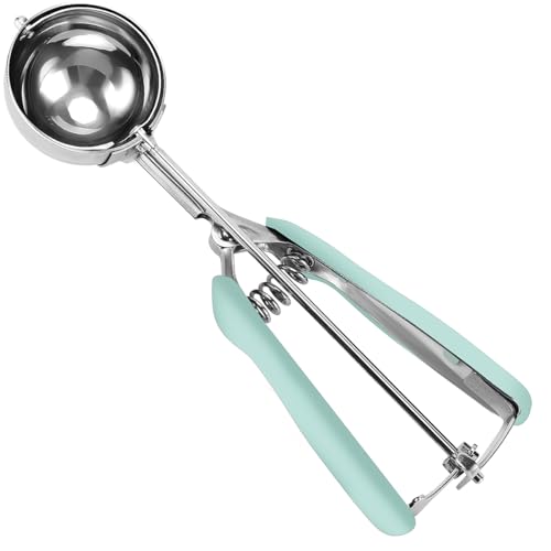 HOMURE H Large Cookie Scoop 4 Tablespoon, Size #16 Cookie Dough Scoop, Muffin Scoops for Baking, 4 Tbsp/ 60 ml/ 2 oz, Mint, Spring-Loaded Scoop, Comfortable Grip - color: Mint, size: #16/ 4 Tbsp