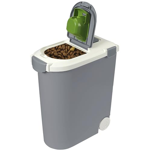 Ashfield & Harkness: Airtight Pet Food Storage Container - 30lbs/36 Qt, Grey - Lightweight Bin, Measuring Scoop, Snap Latch, Dogs-Cats-Animal Supplies - color: Grey, size: 30 lbs