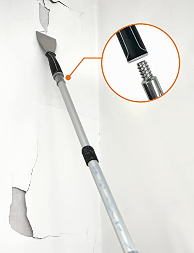 ROLLINGDOG 2PC 3 Inch Pole Scraper - Stainless Steel Bent Blade With Anti-Slip Rubber Handle, Heavy Duty Paint Remover Scraper Tool - color: 2pcs Paint Scrapers