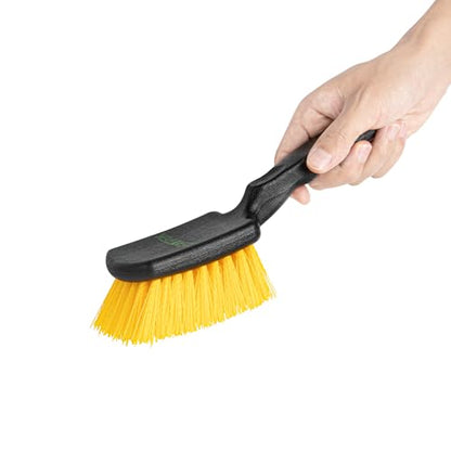 Restaurantware-Clean Tek Professional 10.24 Inch Utility Brush, 1 Heavy-Duty Scrub Brush - Plastic Bristles, Ergonomic Handle, Black Plastic Cleaning Scrub, Ideal for Indoor and Outdoor Cleaning - size: 10 1/4"