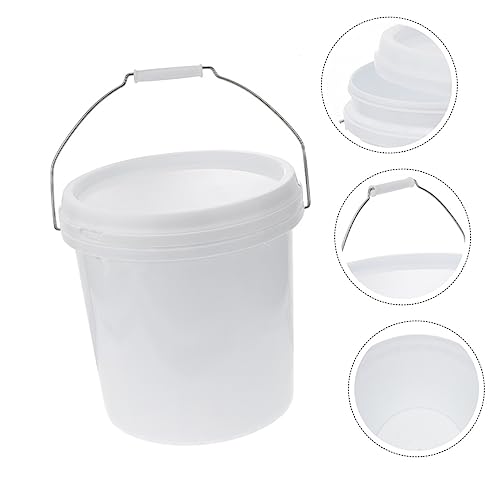 IMIKEYA Food Grade Plastic Storage Bucket with Lid Airtight Multipurpose Container for Pet Food Livestock Feed Charcoal Thick Plastic Pail with Hand Grip and Side Handles for Easy Carrying