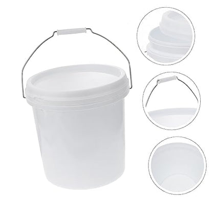 IMIKEYA Food Grade Plastic Storage Bucket with Lid Airtight Multipurpose Container for Pet Food Livestock Feed Charcoal Thick Plastic Pail with Hand Grip and Side Handles for Easy Carrying