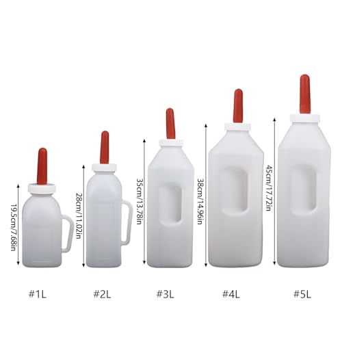 Calf Nursing Bottle 1-5L Large Capacity with Nipple and Handle Livestock Tool Easy Feeding Tool Farm Equipment Bottle - color: 5 Liters