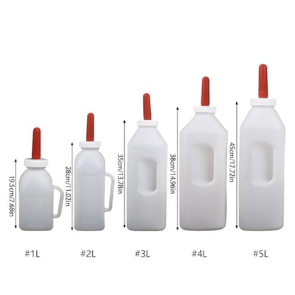 Calf Nursing Bottle 1-5L Large Capacity with Nipple and Handle Livestock Tool Easy Feeding Tool Farm Equipment Bottle - color: 5 Liters