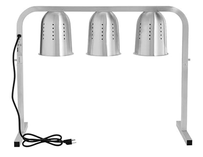 Kratos Commercial Countertop Food Heat Lamp|Freestanding Three Bulb Warmer | Silver Countertop Heat Lamp for Food |120V, 750W | Adjustable Height Design | ETL Certified (31M-005) - size: 3 Bulb-Silver