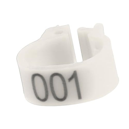 100PCS 8MM 001-100 Numbered Plastic Letter Pigeon Bird Leg Bands Rings, Bird Chicks Parrot Clip Rings Band (White) - color: White