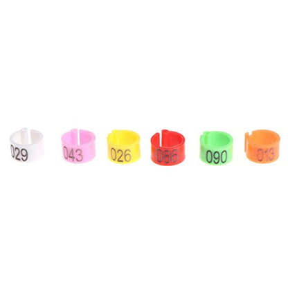 100-Pack 8mm Bird Leg Bands with Numbers Pigeons Foot Bands Clip Rings for Chicken for Quail Poultry