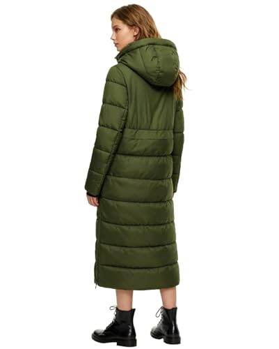 Womens Winter Maxi Long Parka Coats Puffer Down Quilted Jacket with Hood - color: Armygreen-303, size: Small