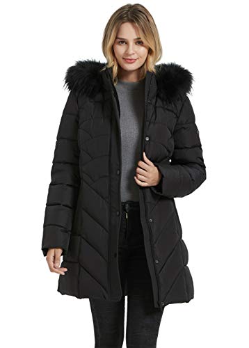 BINACL Women's Winter Warm Thicken Long Outwear Pockets Coat Parka Jacket XS-3XL - color: Black, size: Medium