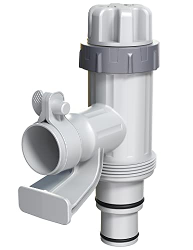 【Patented】 Plunger Valve for Above Ground Swimming Pool, Pool Replacement Parts with On-Off Valve, Pool Hose Adapter and Pool Pipe Holder, Pool Pump Parts, Above Ground Pool Accessories - style: Round Top 1 PACK