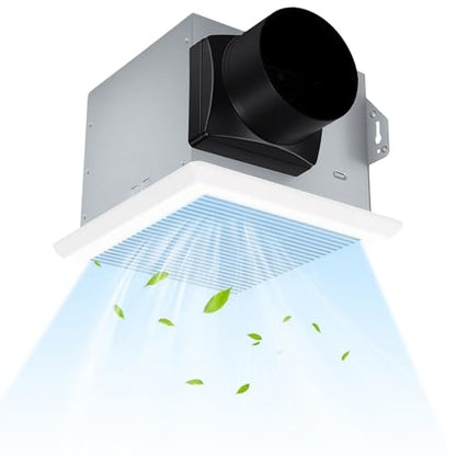 COSTWAY Bathroom Exhaust Fan, Ceiling Mount Ventilation Fan with Galvanized Sheet Housing, 4 Inch Duct Connector, 80 CFM 1.5 Sones Quiet Bath Vent Fan for Home, White - size: 80 CFM