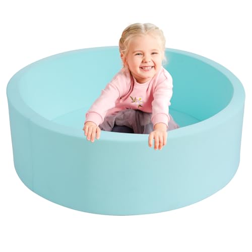 TRENDBOX Memory Foam Sponge Indoor Round Ball Pit (NO Balls) for Toddler Children - Light Blue - color: Light Blue, size: 90CM