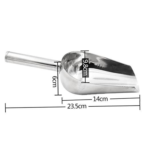 Stainless Steel Feed Scoop for Livestock Metal Grain Distribution Scoop Sturdy 10oz Fodder Scooper for PET Food and Ice Cubes Easy to Clean