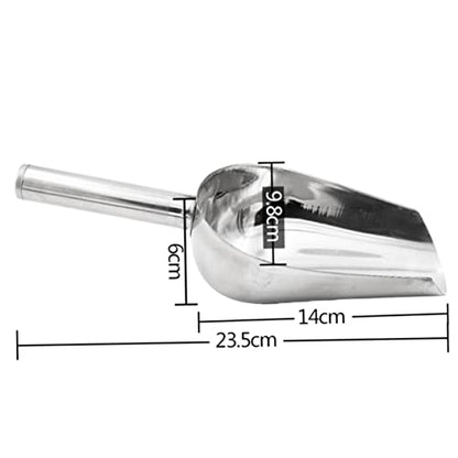 Stainless Steel Feed Scoop for Livestock Metal Grain Distribution Scoop Sturdy 10oz Fodder Scooper for PET Food and Ice Cubes Easy to Clean
