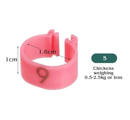 200 Pcs 16Mm Chicken Duck Leg Rings with Number Animal Identification Tool for Poultry Sign Foot Loop Buckle Clip Farm Supplies(S-Red) - color: S-Red