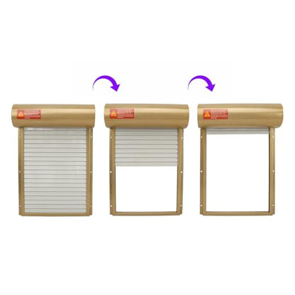 Zerodis Automatic Chicken Coop Door, Solar Powered Opener with Timer Light Sensor HD LED Display, Iron Metal Plastic Frame for Chicken Duck Goose Poultry Safety (Gold) - color: Gold