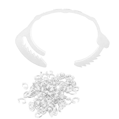 100Pcs Colorful Plastic Chicken Leg Buckle Rings, Retractable Poultry Identification Bands for Chicken Duck Bird, Safe and Material for Poultry Feeding Supplies (White (100 Pieces per Pack)) - color: White (100 pieces per pack)