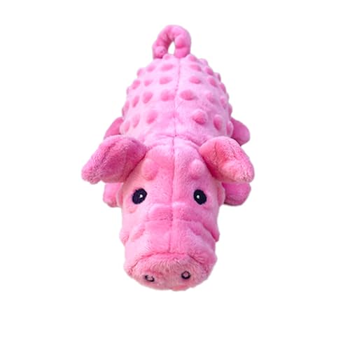Squeaky Dog Toys Plush Dog Toy with Crinkle Paper Stuffed Durable Dog Chew Toys for Small Middle and Large Dogs Pig Pink - color: Pig Pink
