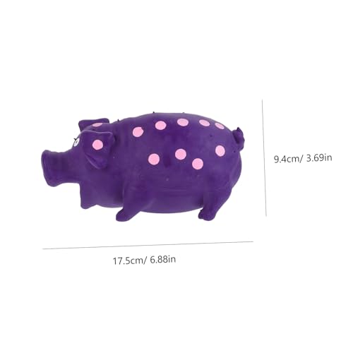 Pig-Shaped Dog Chew with Built Squeaker Biting Resistant Medium Dog Teething Plaything for Furniture Protection and Interactive Fun Easy to Clean Purple Latex