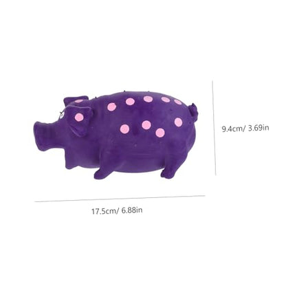 Pig-Shaped Dog Chew with Built Squeaker Biting Resistant Medium Dog Teething Plaything for Furniture Protection and Interactive Fun Easy to Clean Purple Latex