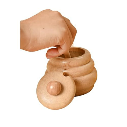 2pcs Wooden Beehive Toys with lid and Honey Stick, Sorting Stacking Toys for Toddlers Montessori Wooden Toy for Toddlers, Sensory Bin Toys for 3 4 5 Years Old - style: Honey Pot