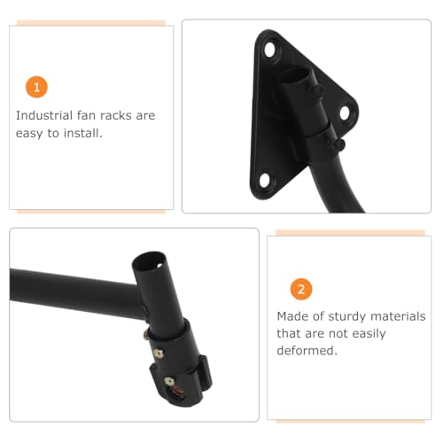 HOMSFOU Wall Mount Fan Set with Heavy Duty Bracket Adjustable Speed Wall-Mounted Oscillating Fan for Garage Pavilion Indoor Outdoor