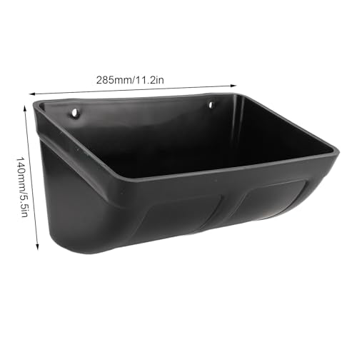 Plastic Hanging Chicken Feeder with Clips, Large Capacity, Black, 11.2x5.5 Inch - Space Saving, Durable Material, Ideal for Poultry and Livestock Feeding
