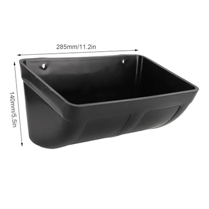 Plastic Hanging Chicken Feeder with Clips, Large Capacity, Black, 11.2x5.5 Inch - Space Saving, Durable Material, Ideal for Poultry and Livestock Feeding