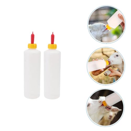 2 Sets Goat Milk Bottles for Lambs Replaceable Nursing Feeders for Newborn Livestock Farm Use Sturdy Feeding Containers Nipples