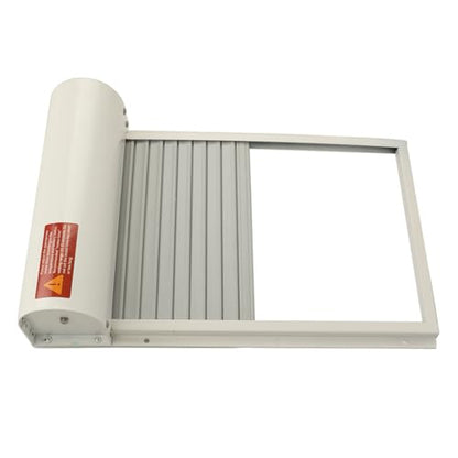 Jeanoko Solar Powered Automatic Chicken Coop Door with Timer, Sturdy Metal Frame, Protecting Poultry, for Chicken Duck Goose Farm Safety Equipment (White) - color: White